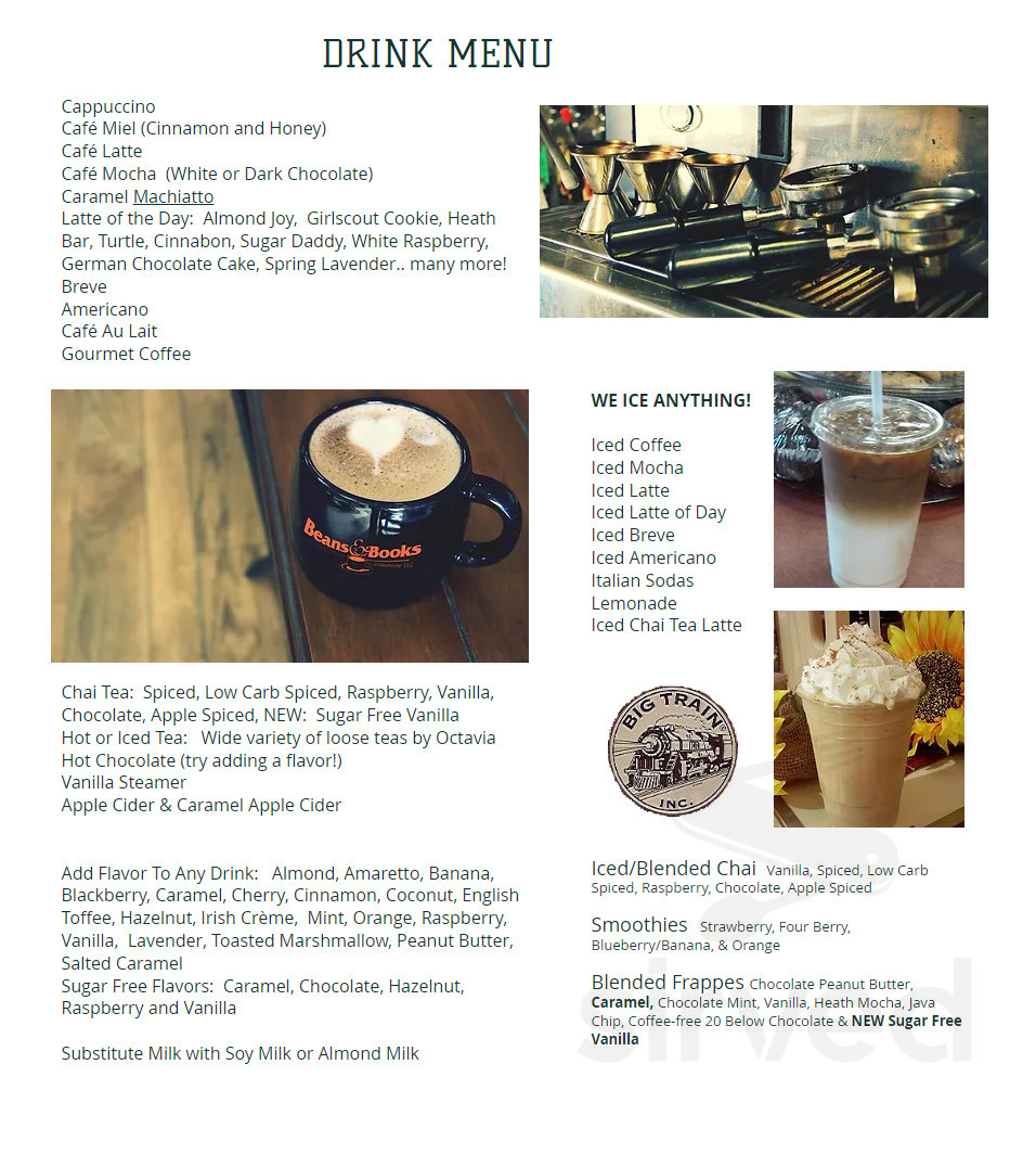 Beans & Books Coffeehouse, LLC menus in Shawano, Wisconsin, United States