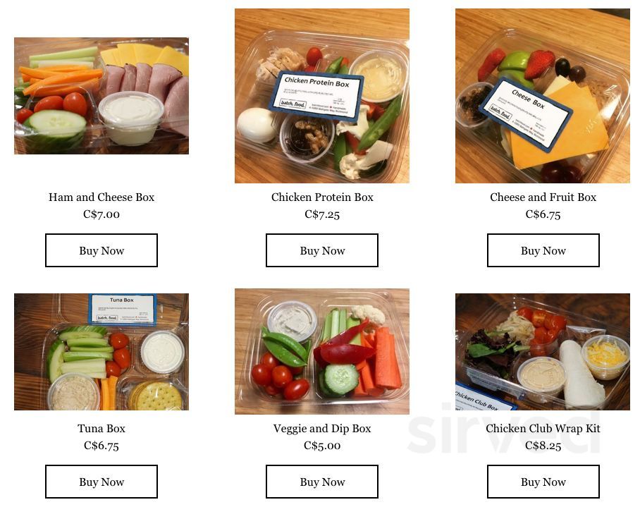 Batch Food lunch menu in Langley Twp, British Columbia