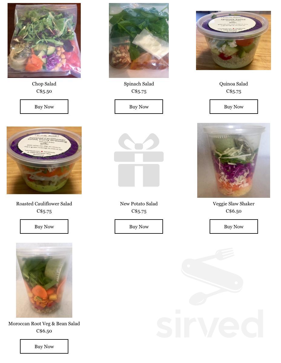 Batch Food menu in Langley Twp, British Columbia