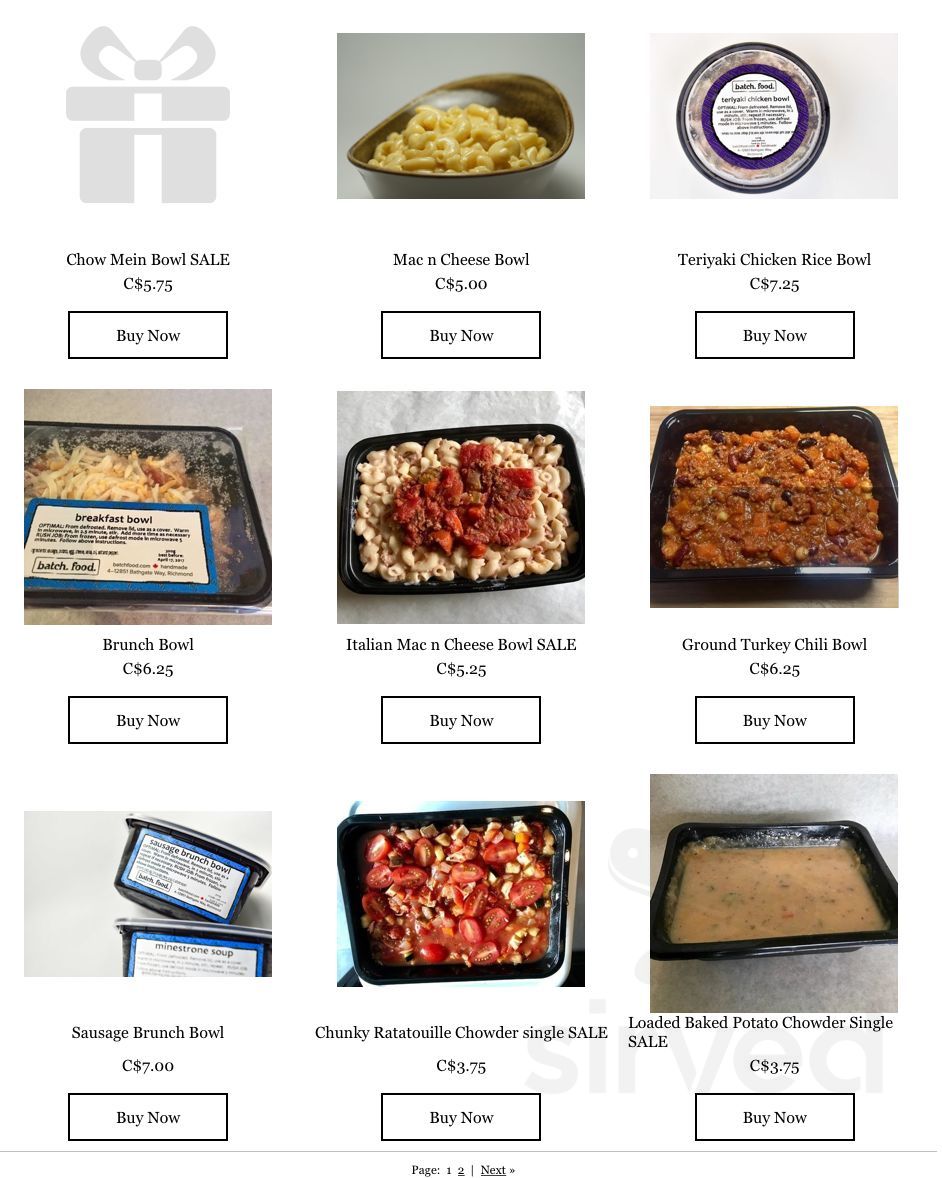 Batch Food menu in Langley Twp, British Columbia