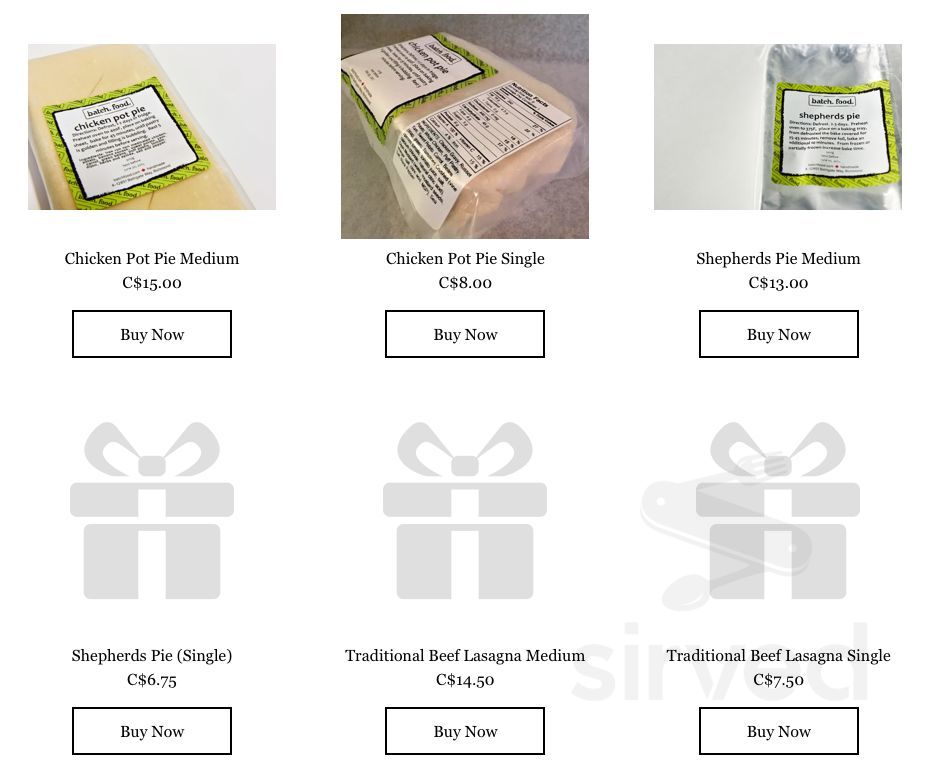 Batch Food menu in Langley Twp, British Columbia