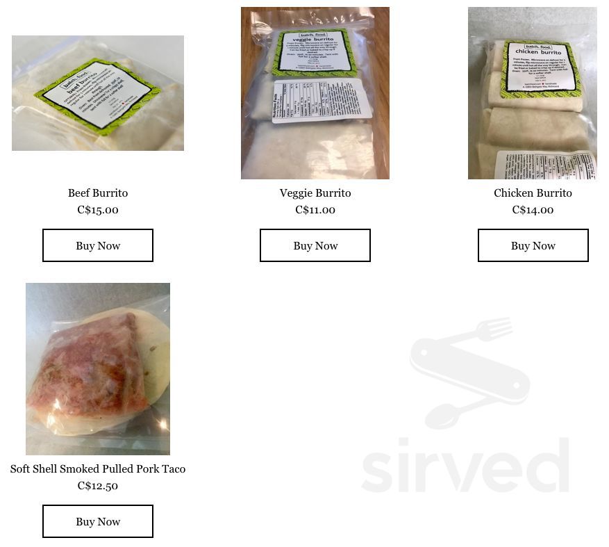 Batch Food menu in Langley Twp, British Columbia