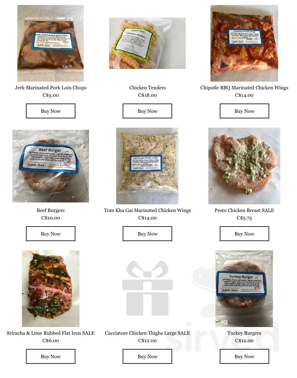 Batch Food menu in Langley Twp, British Columbia