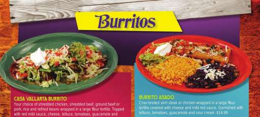 Casa Vallarta Mexican Restaurant Lake Katrine Menu
