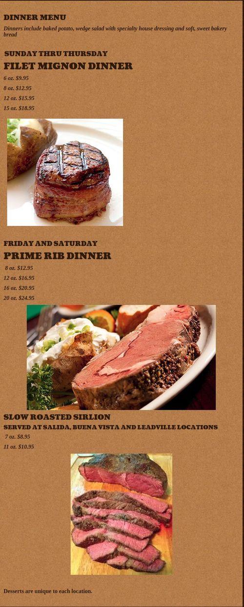 Quincys Steak & Spirits menu in Florence, Colorado, USA