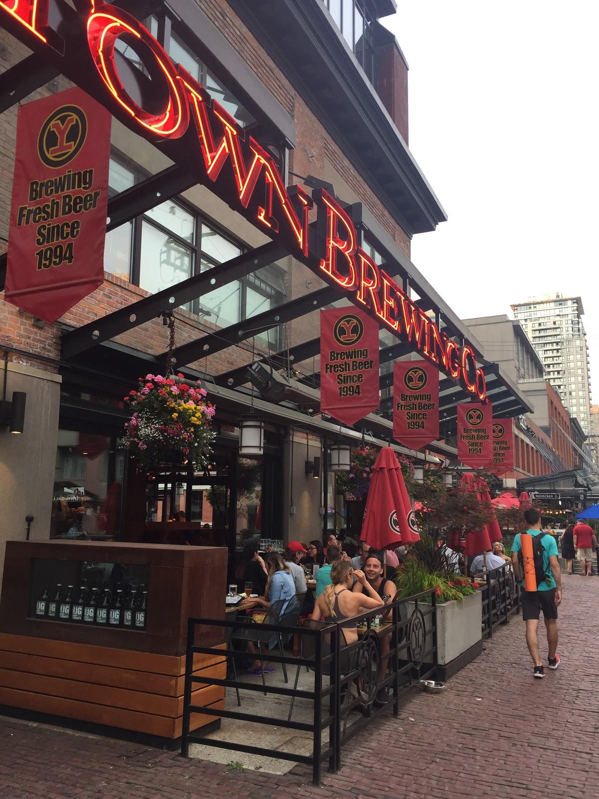 Yaletown Brewing Company menu in Vancouver, British Columbia, Canada