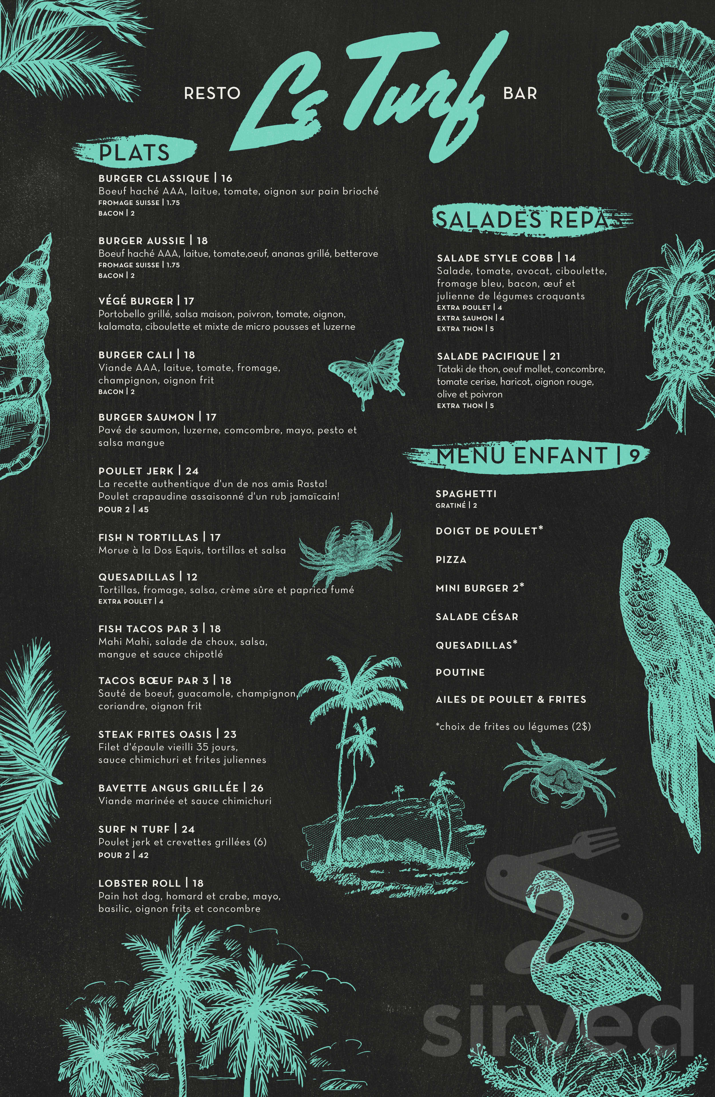 Centre Surf Inside Oasis Surf menu in Brossard, Quebec, Canada