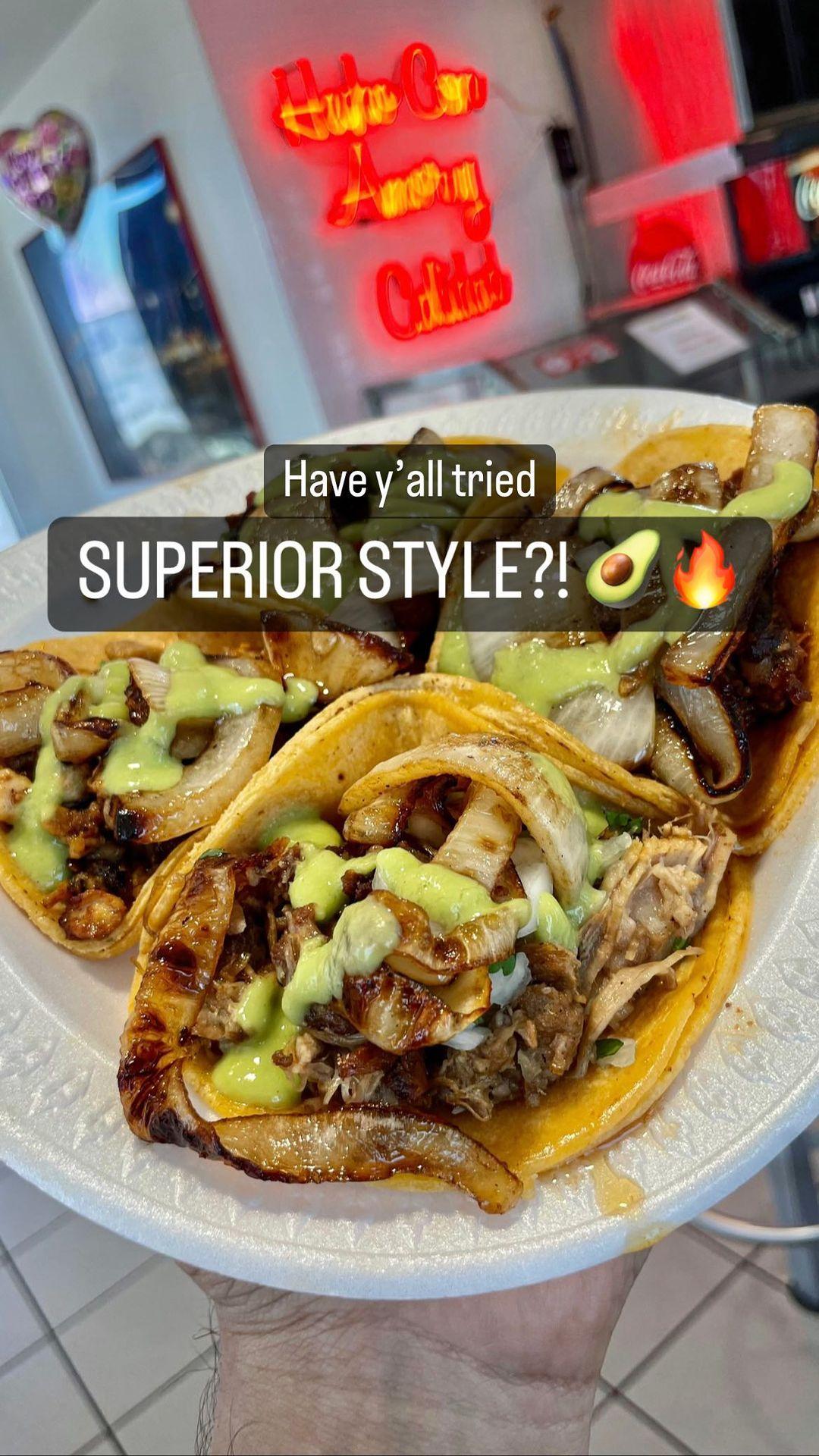 Tacos El Superior menu in Azusa, California, USA