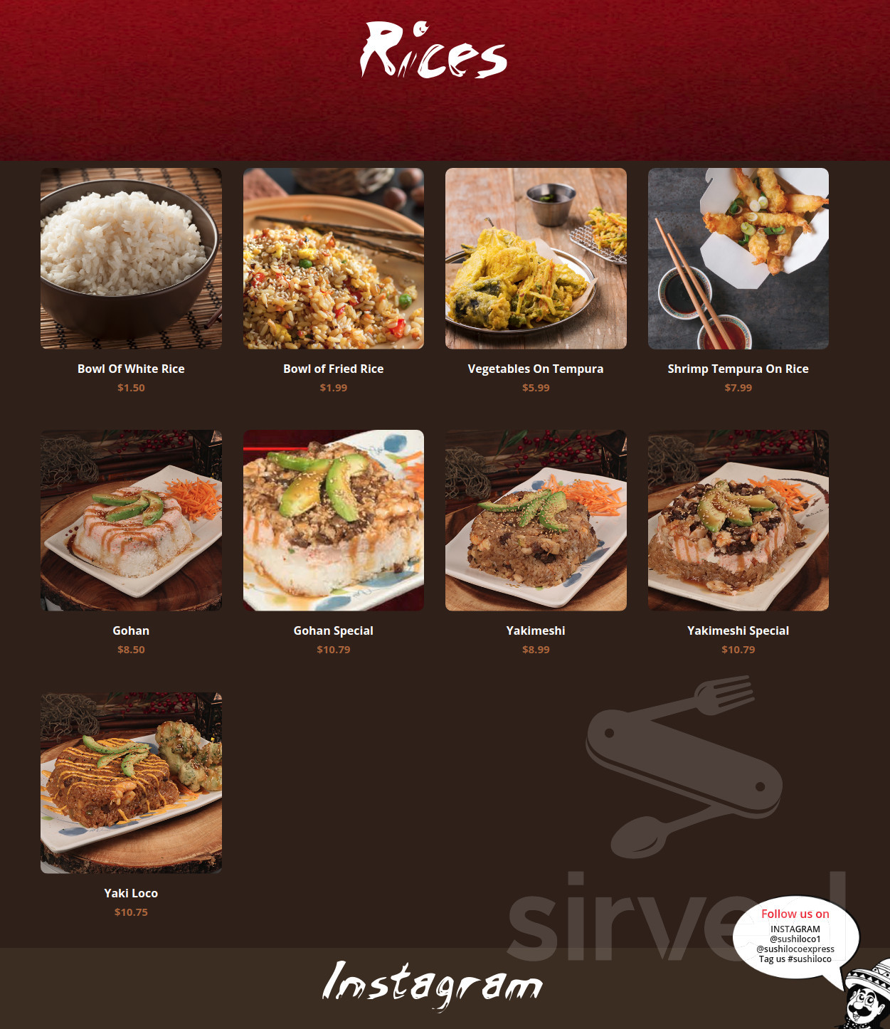 El Sushi Loco Sushi & Mariscos La Puente menus in La Puente, California