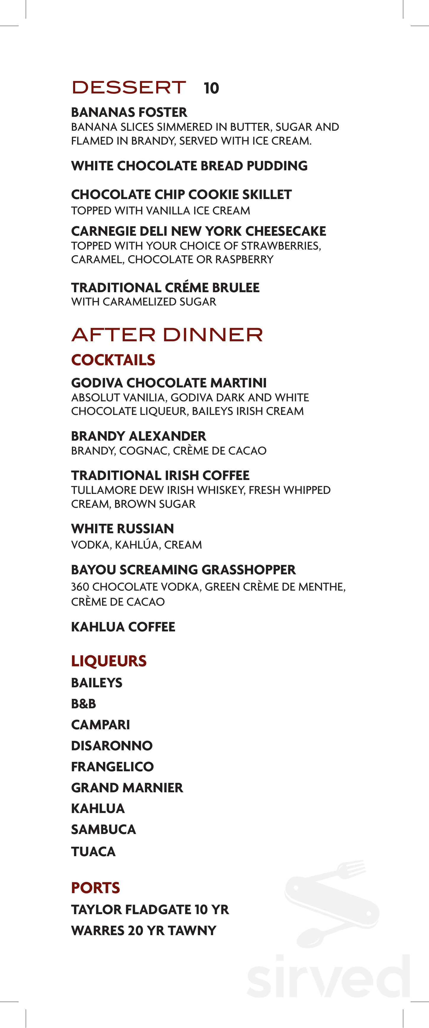 Stab's Steak and Seafood Central menu in Baton Rouge, Louisiana, USA