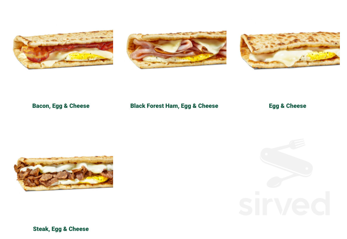 Subway menu in Bermuda Dunes, California