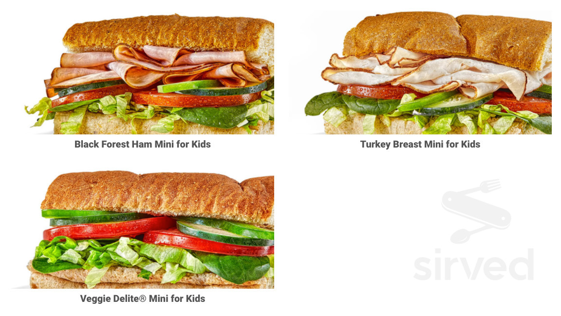 Subway menu in Bermuda Dunes, California