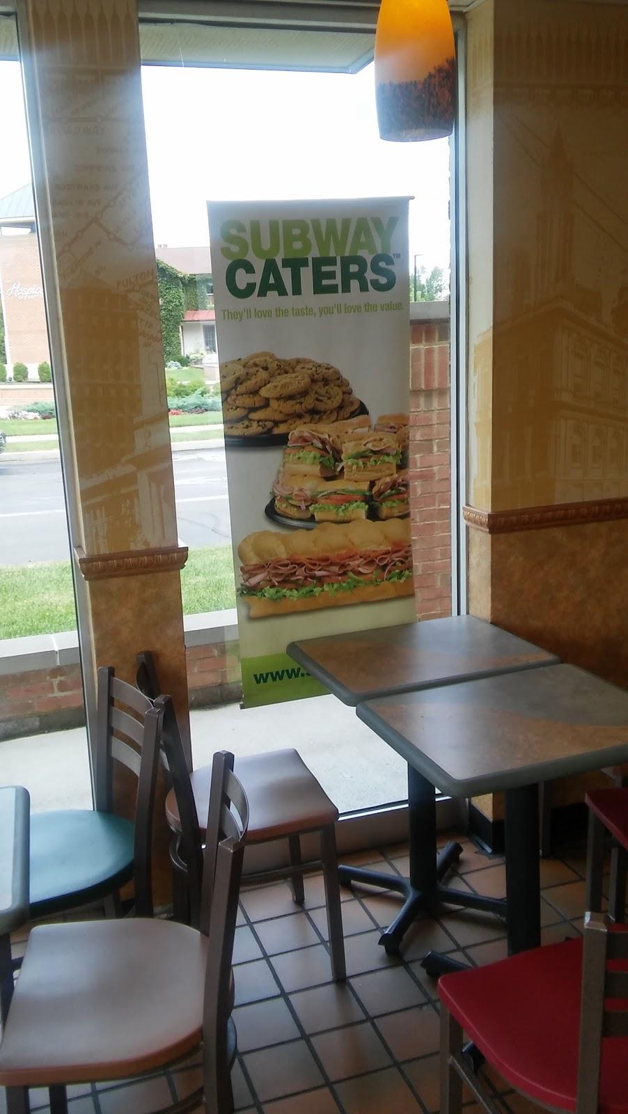 Subway menu in Dayton, Ohio, USA