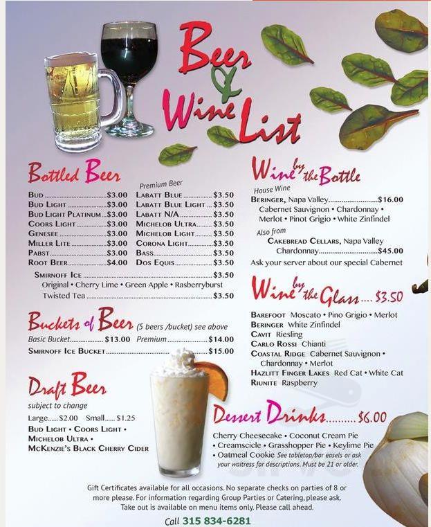 Corrado's Restaurant menu in Weedsport, New York, USA