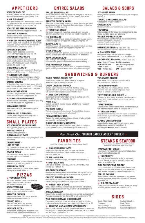 Jt Schmid's Restaurant & Brewery Tustin Menu In Tustin, California, Usa