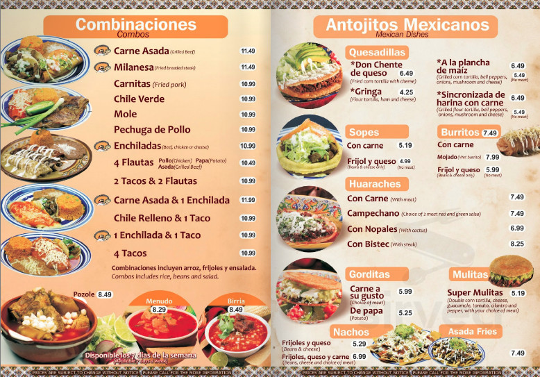 Tacos Don Chente menus in Oxnard, California, United States