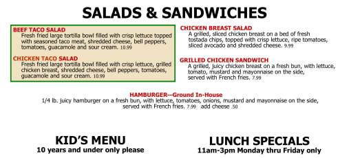 Menu for Esparza's Restaurante Mexicano in Grapevine, TX | Sirved