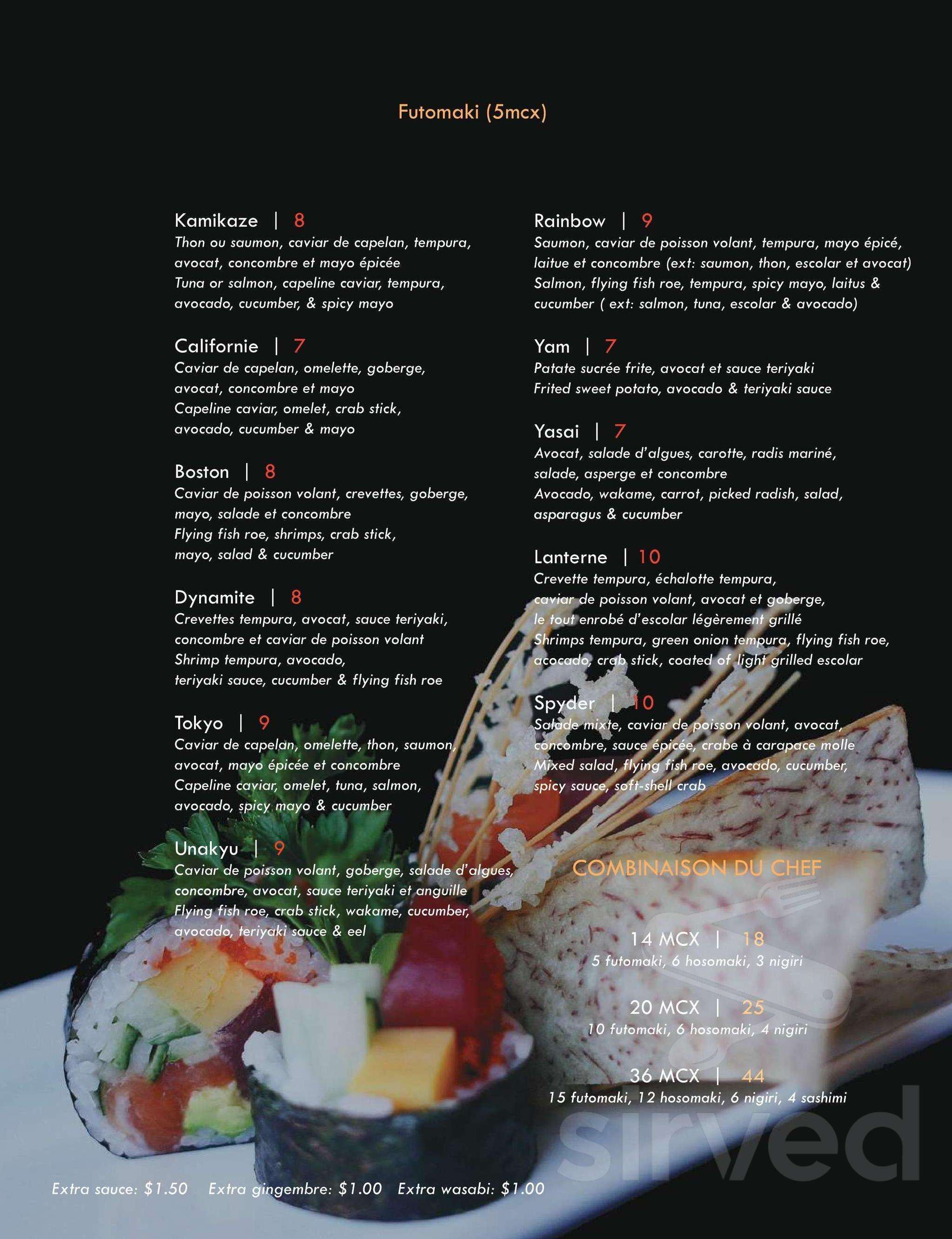 Menu - Longueuil QC's Restaurant Lanterne | Sirved