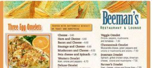 Menu for Beeman's in Sayre, PA | Sirved