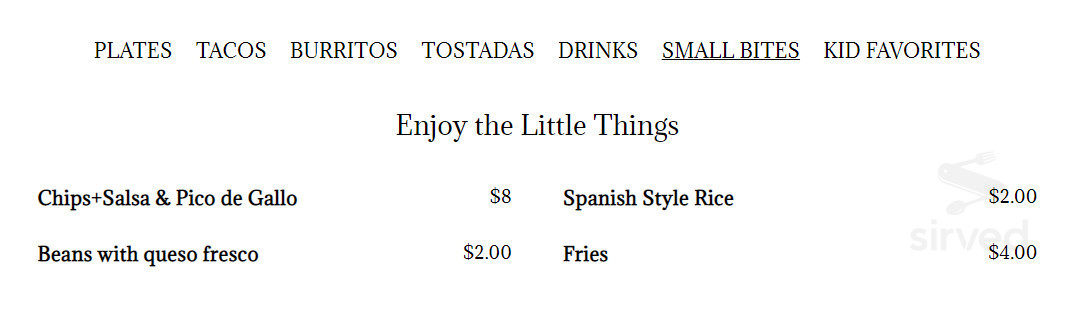 Dos Mundos Mexican American Cuisine (99W Location) menu in Newberg, Oregon