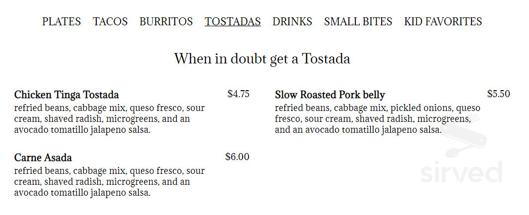Dos Mundos Mexican American Cuisine (99W Location) menu in Newberg, Oregon
