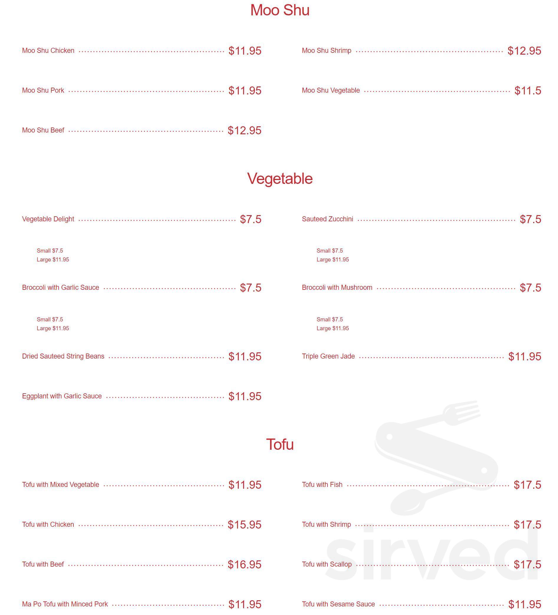 Chow Chinese Food menu in Queens, New York, USA