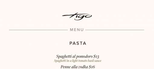 Tigo Rusha Menu Menu for Tigo Trattoria Woodbridge in Woodbridge, ON | Sirved