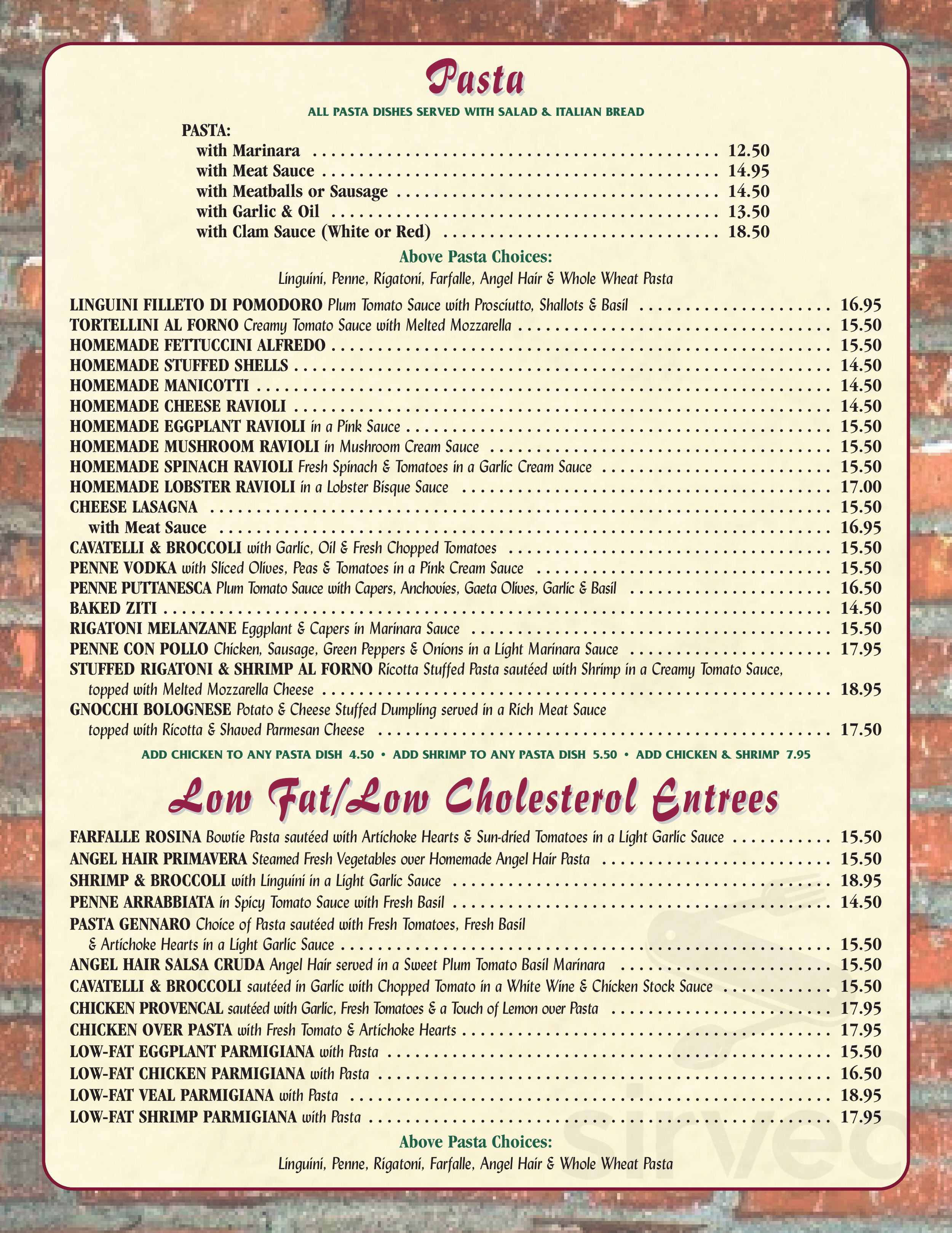 D'Italia Restaurant Pizzeria and Catering menu in Avenel, New Jersey, USA