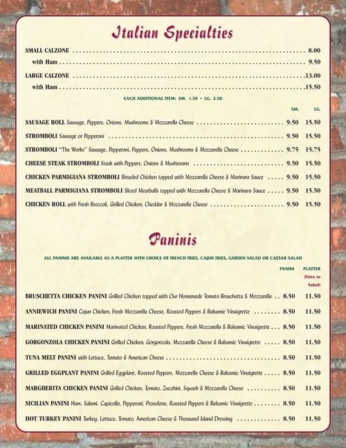 D'Italia Restaurant Pizzeria and Catering menu in Avenel, New Jersey, USA