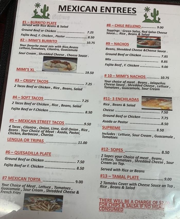 Maria Taqueria Authentic Mexican Cuisine menu in Ada, Oklahoma