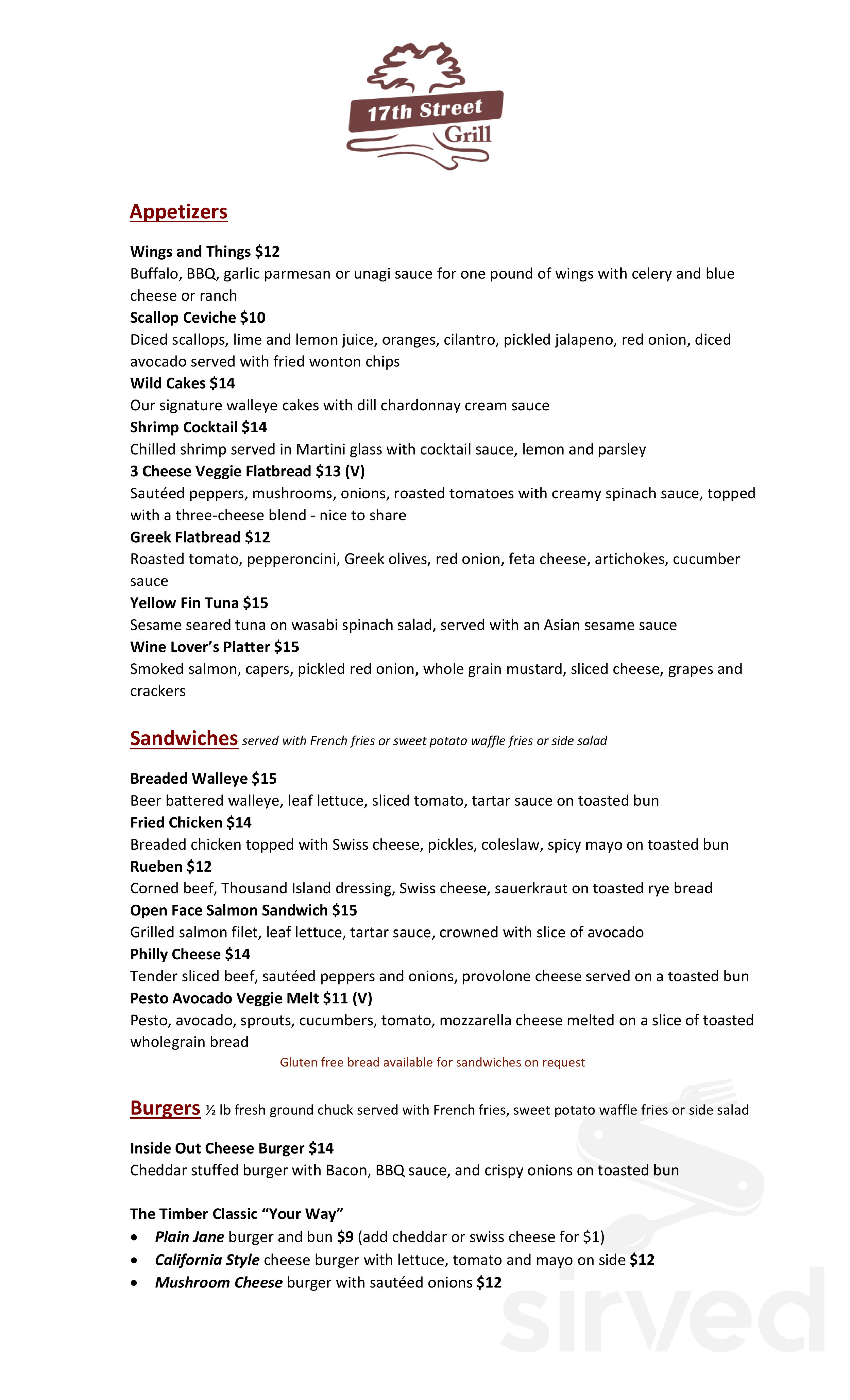 Timberlake Lodge Hotel &amp; Restaurant menus in Grand Rapids, Minnesota ...