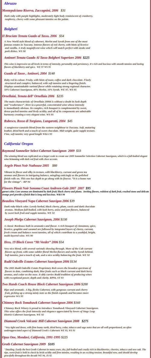 Lib's Supper Club menu in Elmira, New York, USA