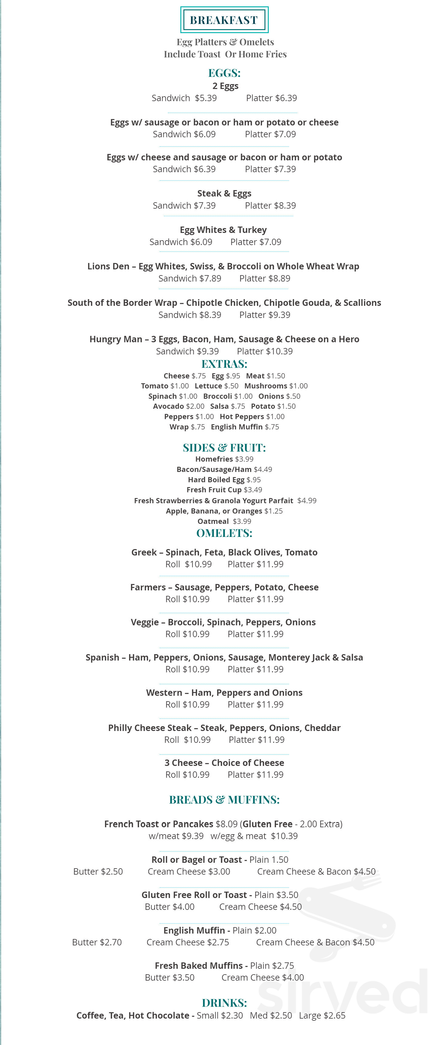 Captree Gourmet Deli menu in West Islip, New York, USA