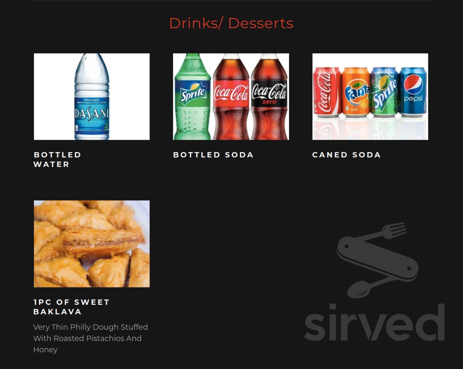 Wally Gyros menu in North Charleston, South Carolina, USA