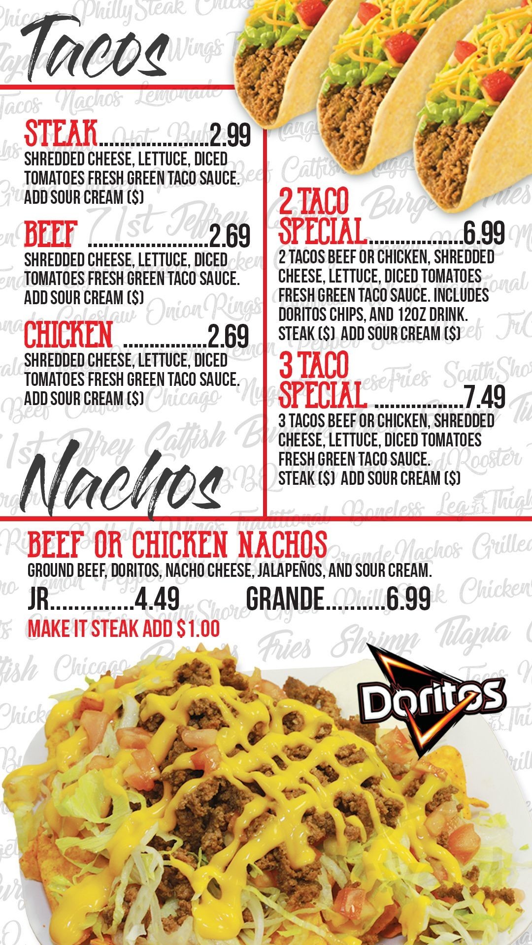 Red Rooster Restaurant menu in Chicago, Illinois, USA