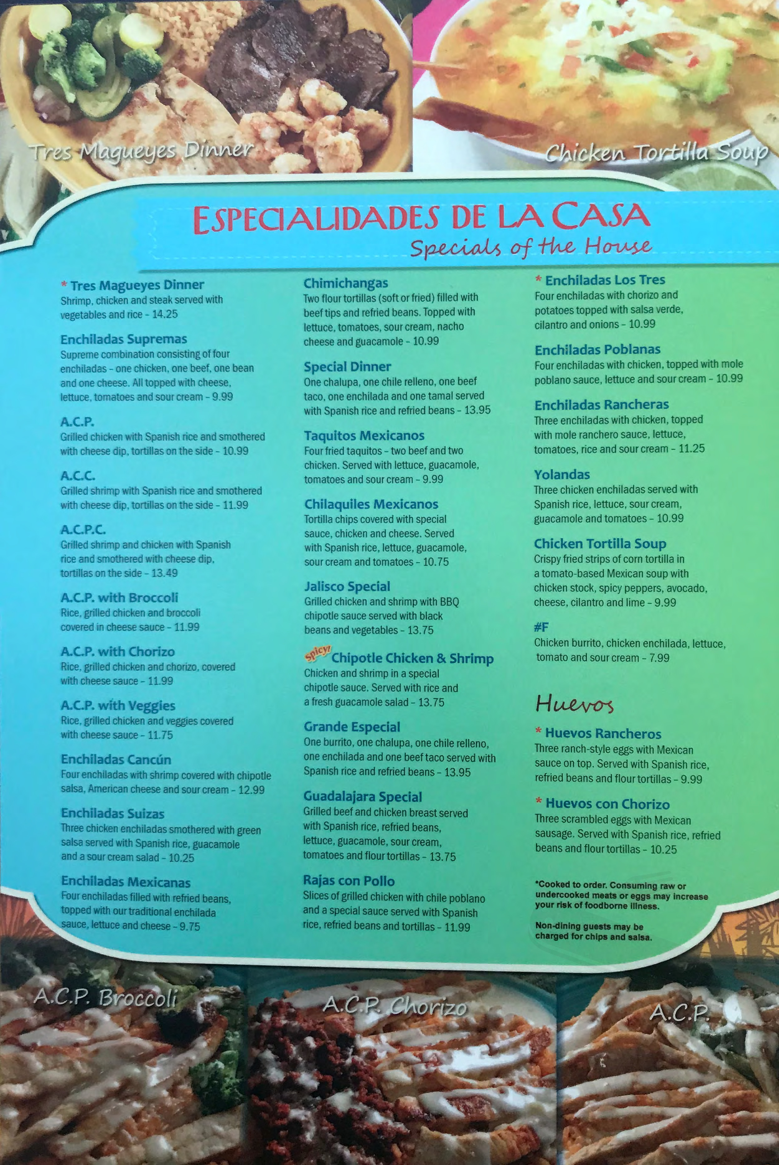 Los Tres Magueyes menu in Cary, North Carolina, USA