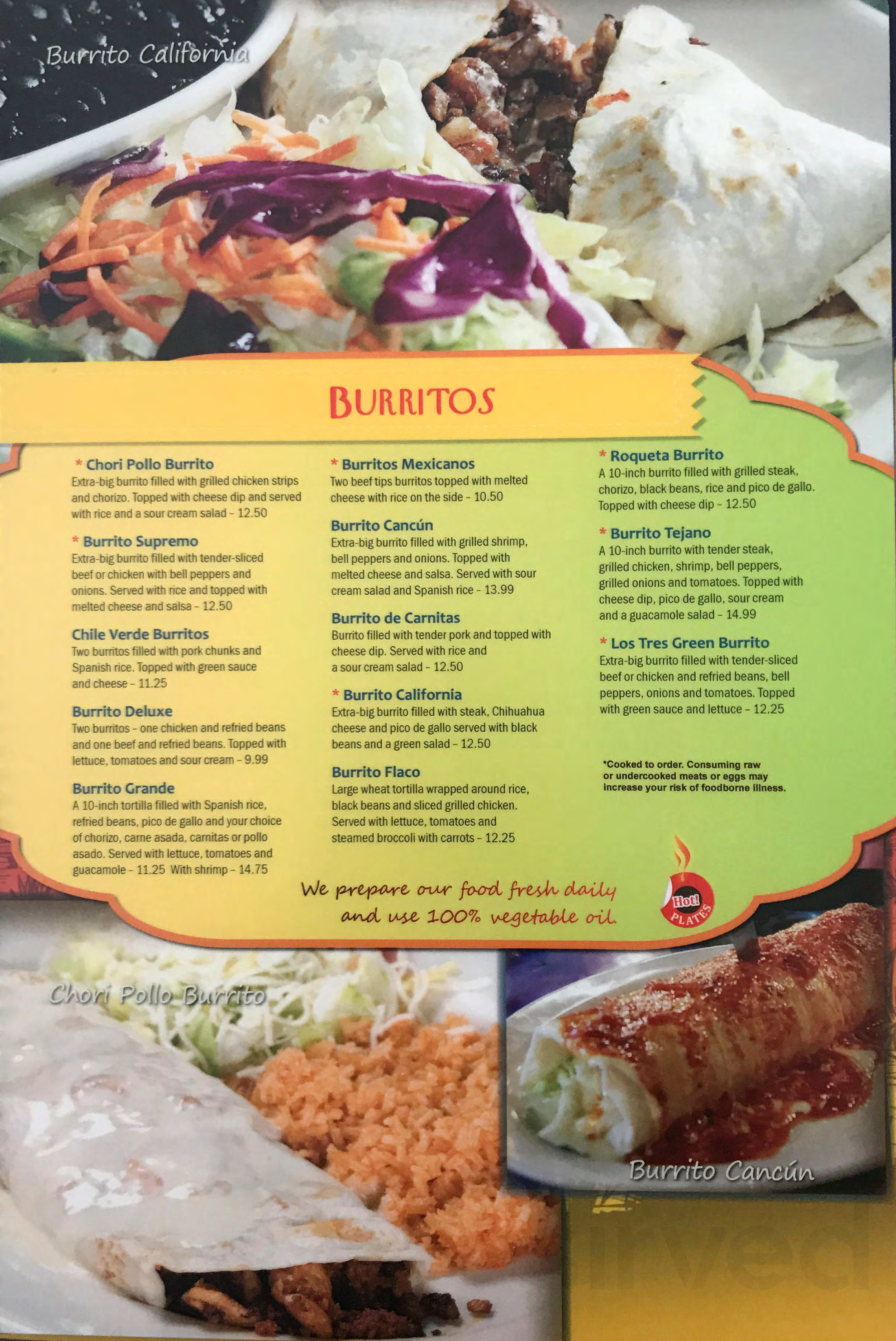 Los Tres Magueyes menu in Cary, North Carolina, USA
