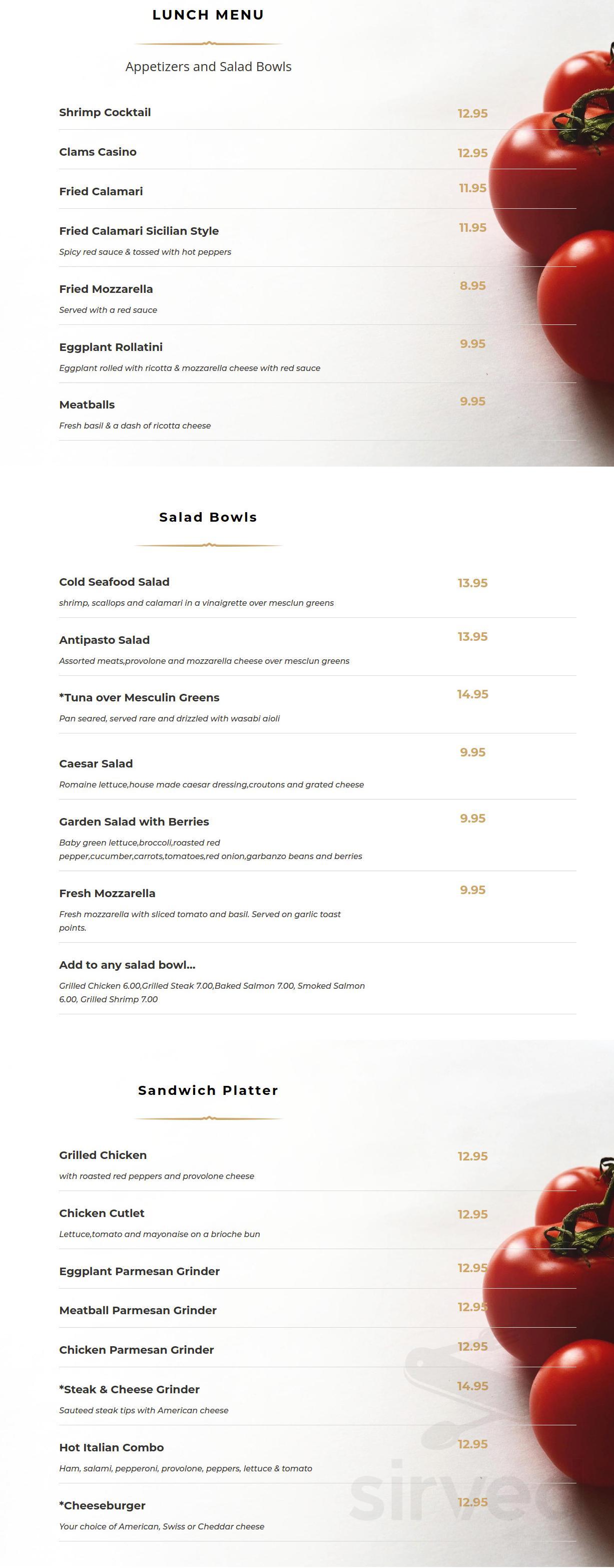 Michael's Trattoria lunch menu in Wallingford, Connecticut