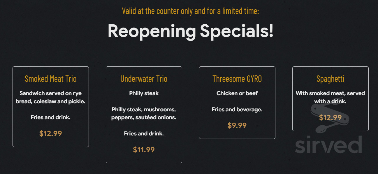 Bourassa Deli Express menu in Anjou, Quebec, Canada