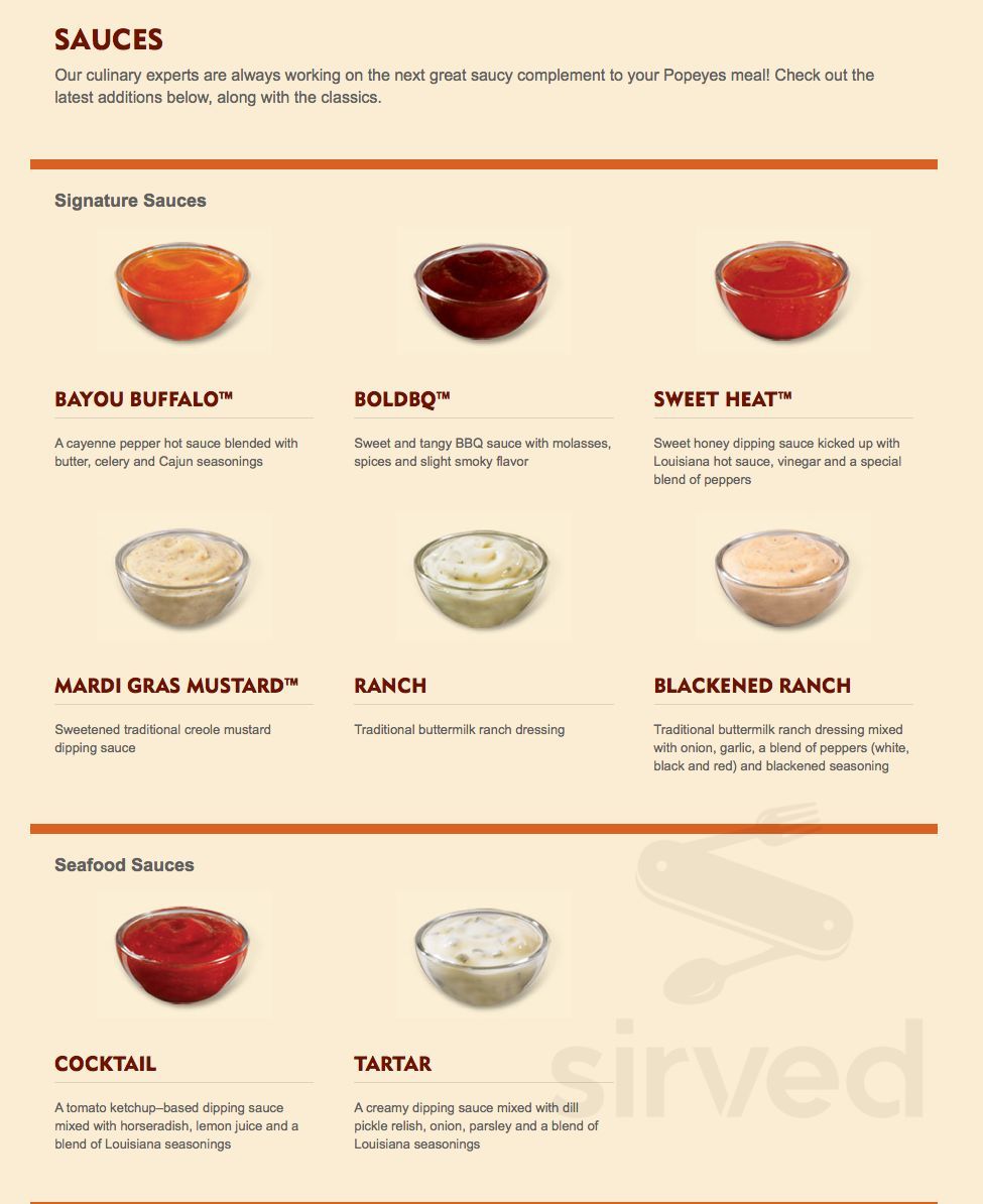 Popeyes Louisiana Kitchen menu in Marysville, Washington
