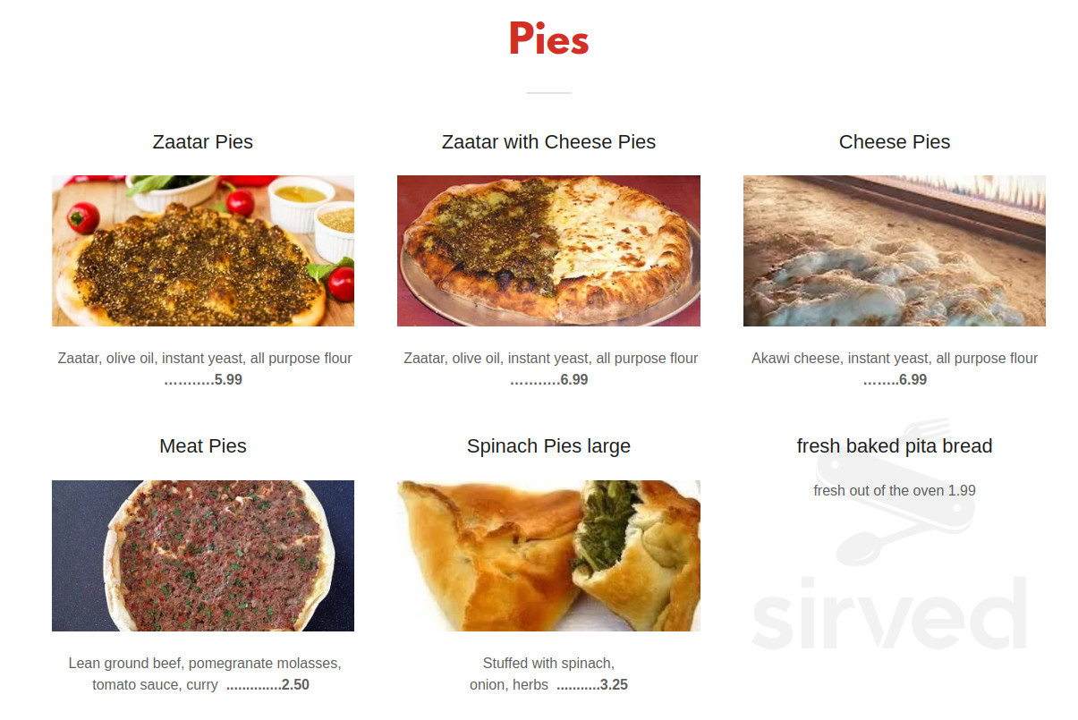 Teta Marie's lebanese restaurant menu in Cohoes, New York, USA