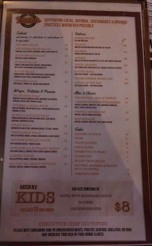 Katch Astoria menu in Queens, New York, USA