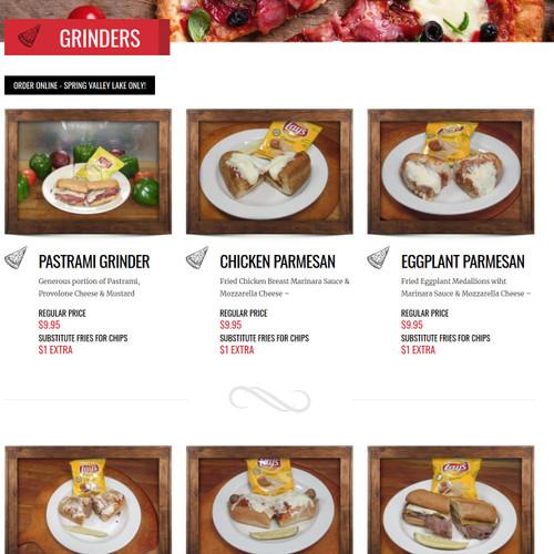 Iconic Pizza menu in Victorville, California, USA