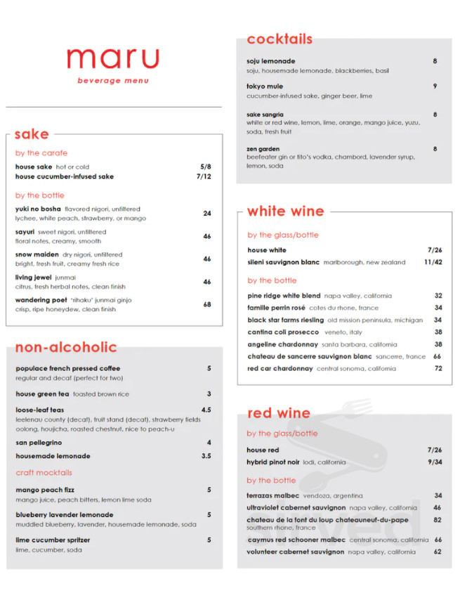 Maru Sushi & Grill menu in Okemos, Michigan, USA