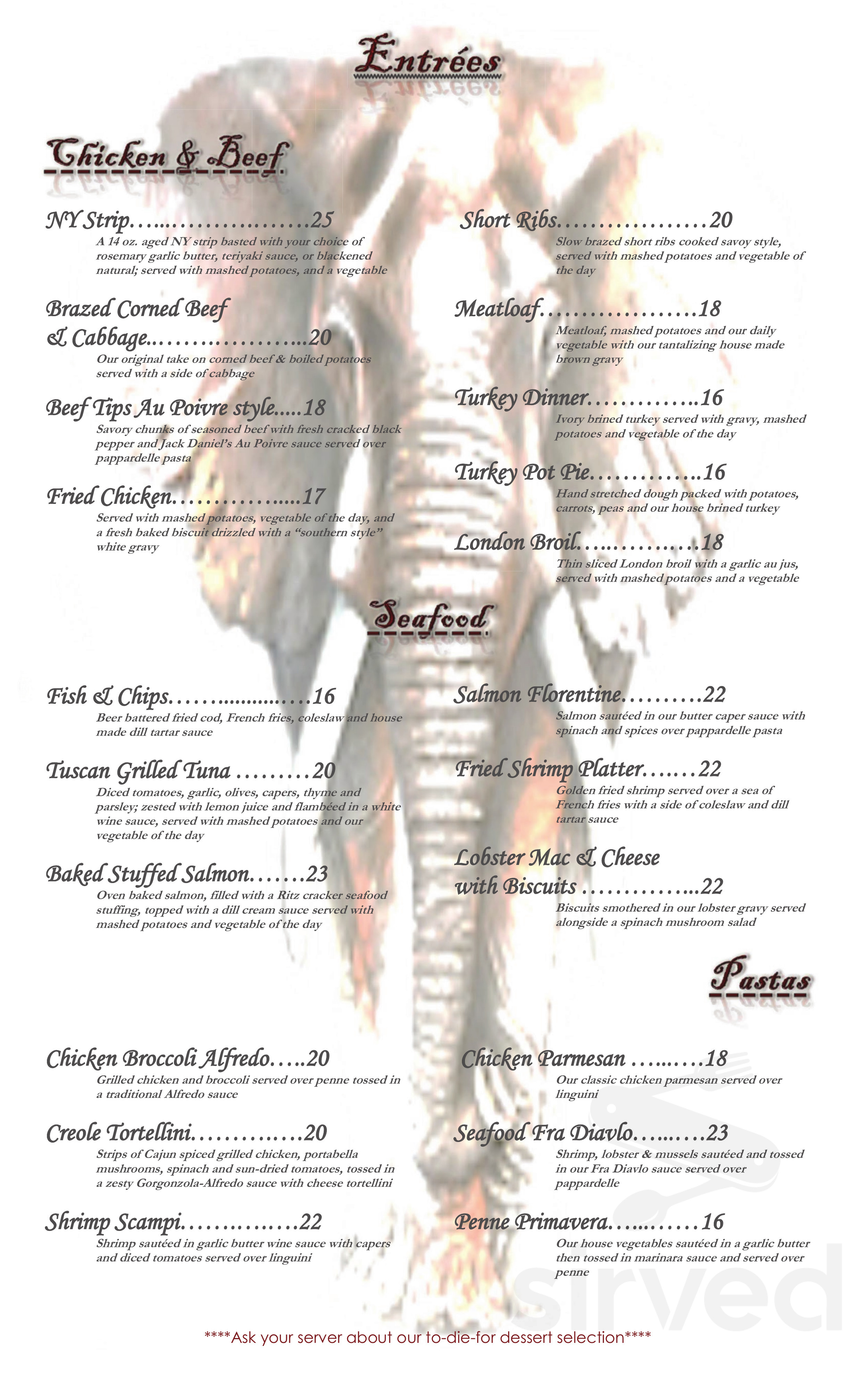The Ivory Restaurant & Pub menu in Deep River, Connecticut