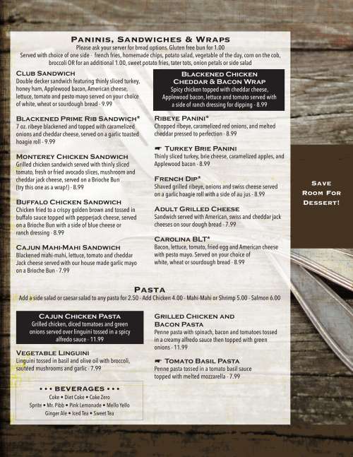 Copper Penny Grill menu in Rhodhiss, North Carolina, USA