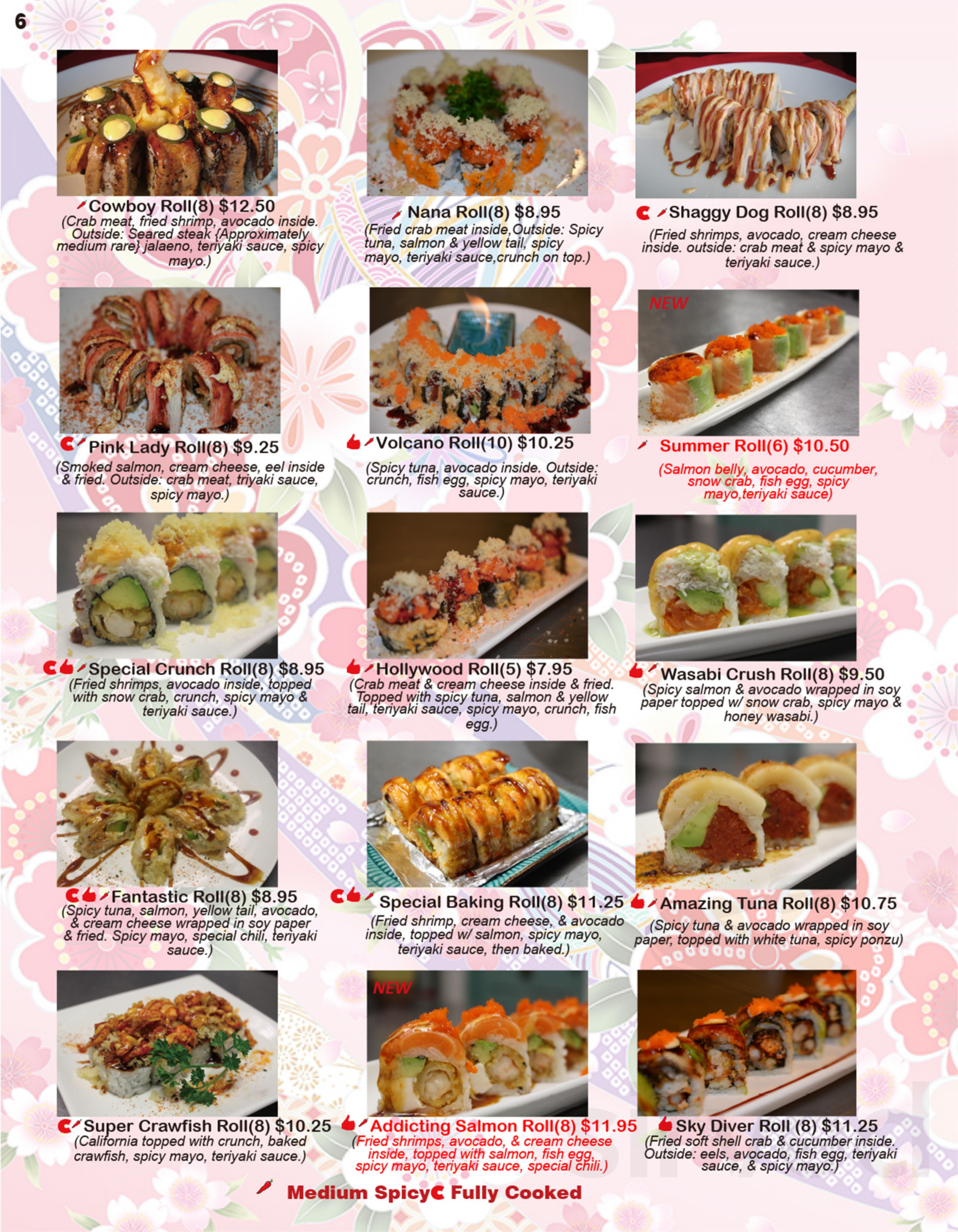 Nana Sushi & Chinese Bistro menu in Houston, Texas, USA