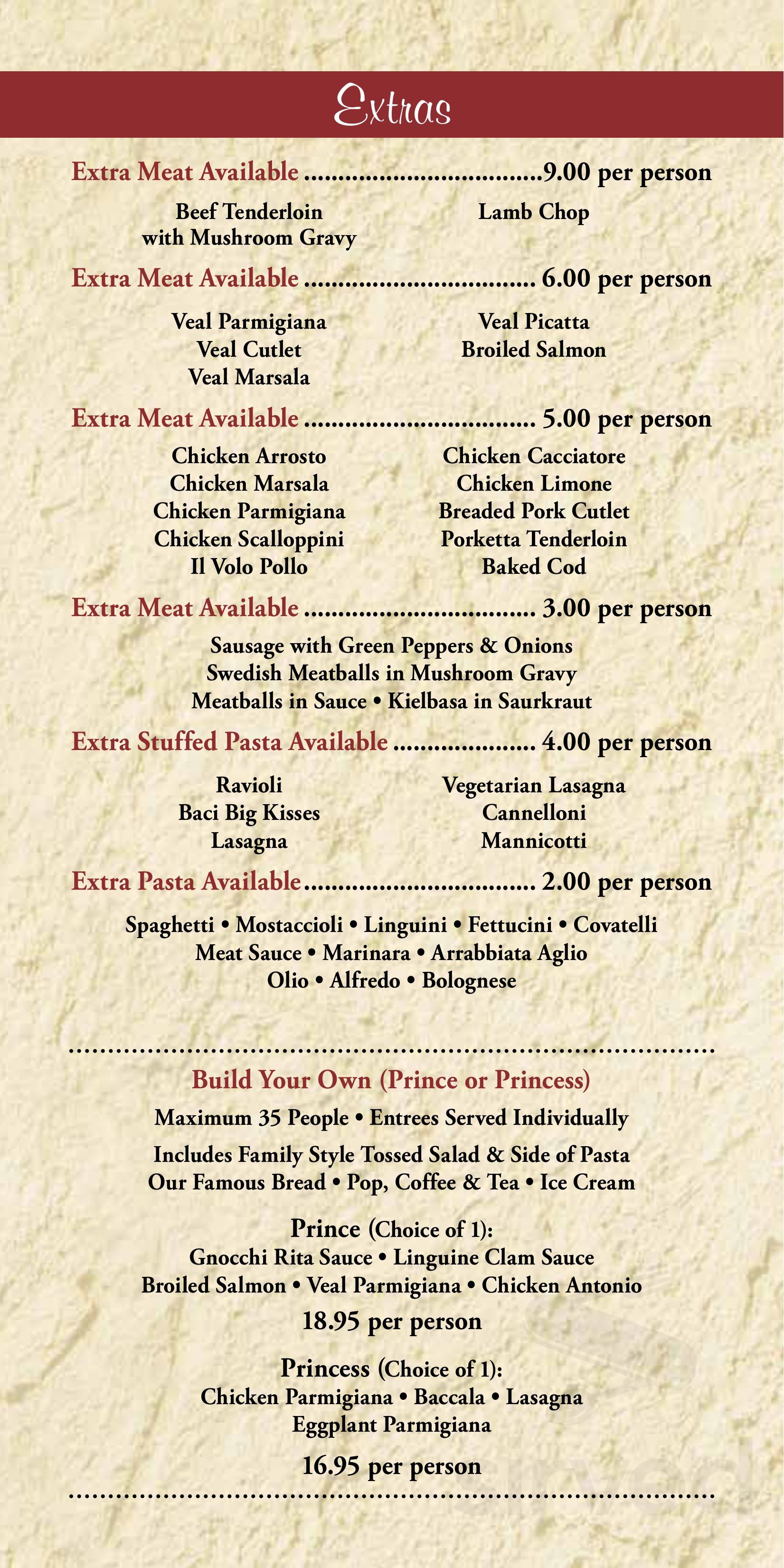 Antonio's Cucina Italiana menu in Farmington Hills, Michigan, USA