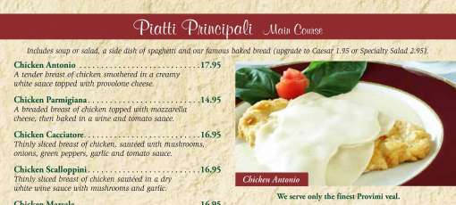 Menu for Antonio's Cucina Italiana in Canton, MI | Sirved