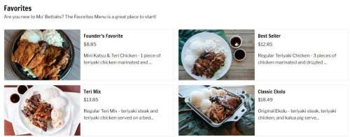 Mo' Bettahs Hawaiian Style Food menu in Olathe, Kansas, USA